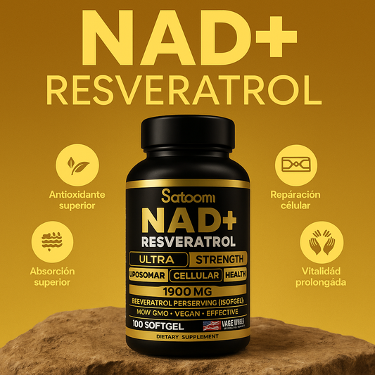 NAD + Resveratrol | Antienvejecimiento y Energía (100 cápsulas)